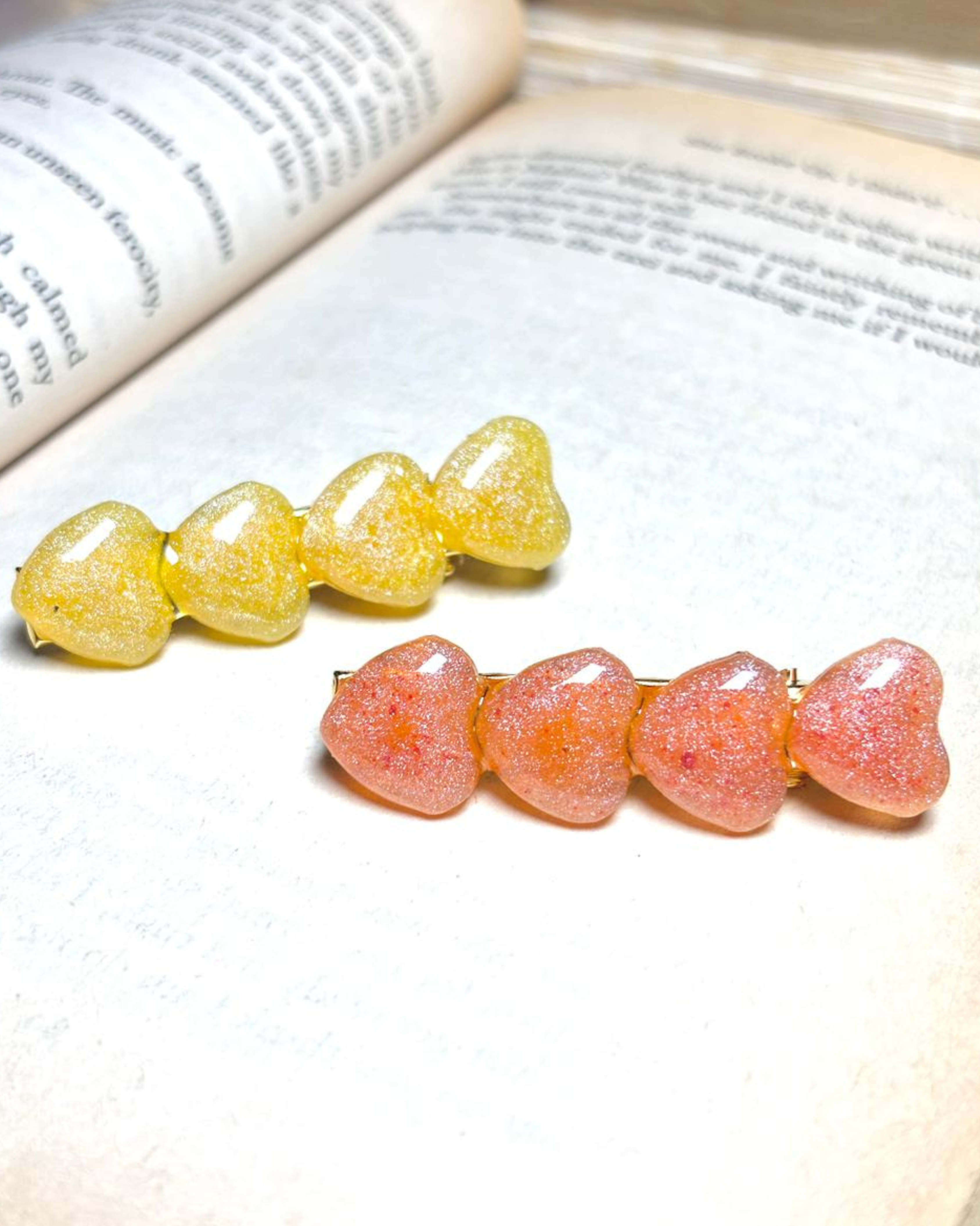 Poppin Heart  Hair clips