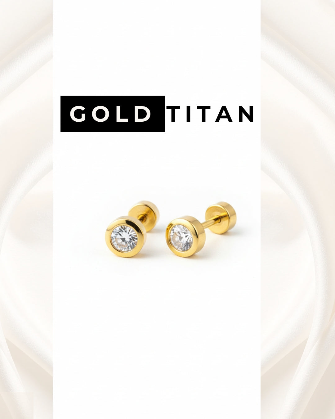 Gold Titan Men's Stud earring (Pair)