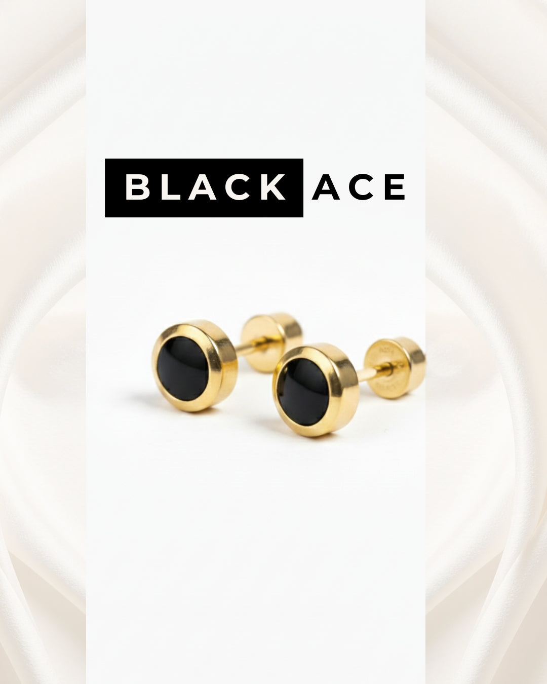 Black Ace Men's Stud earring (Pair)