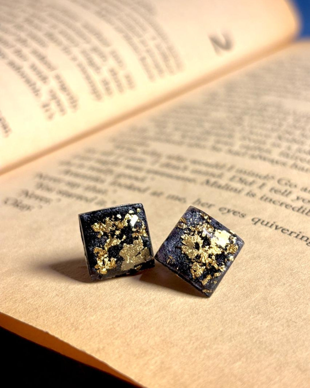 Midnight Gold Studs