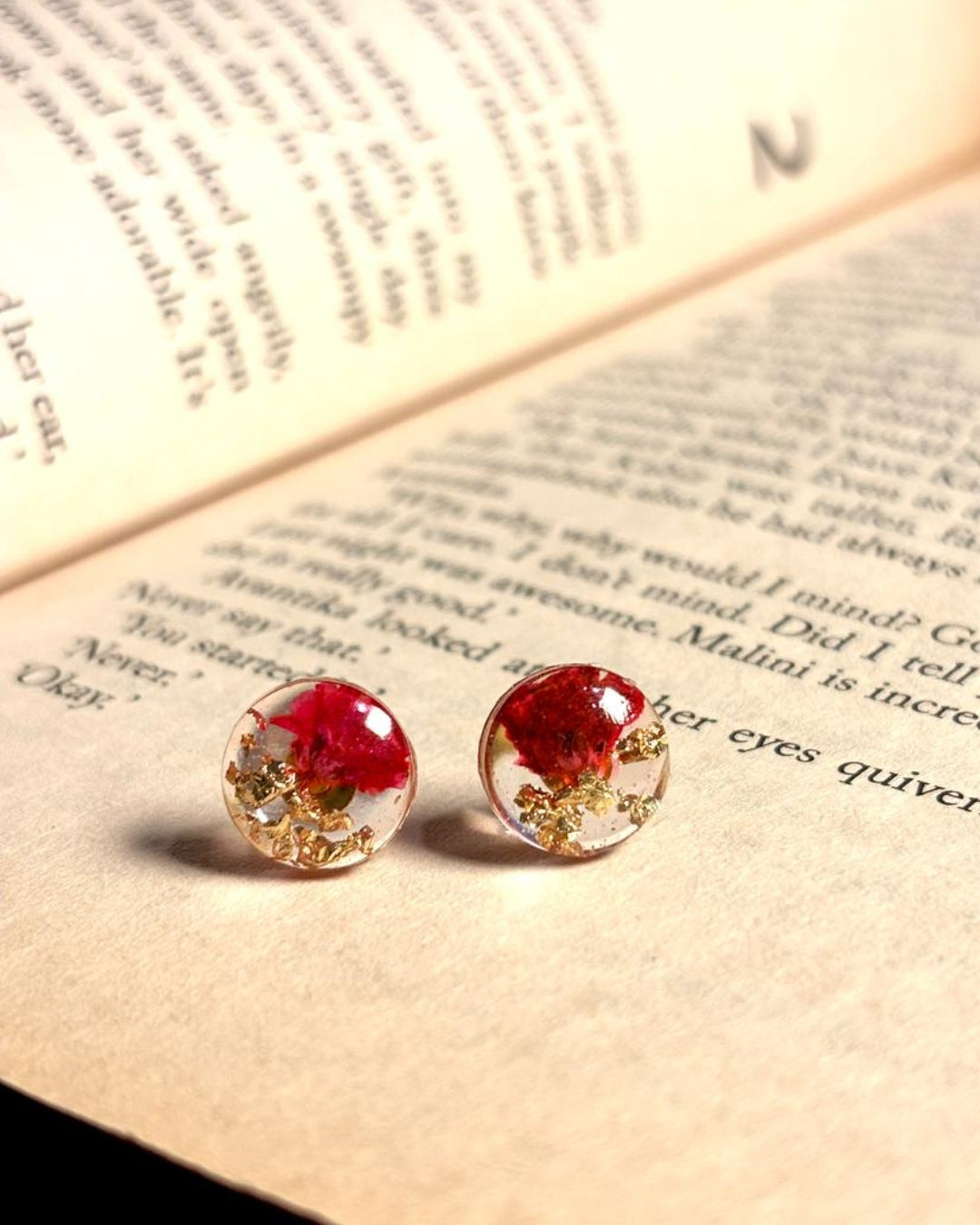 Crimson Bloom Studs
