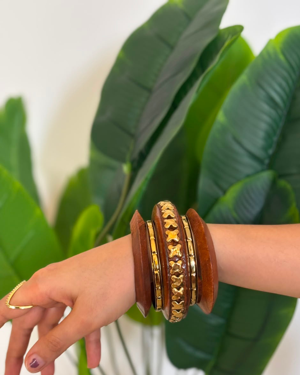 Heritage Wooden Handmade Bangle stack