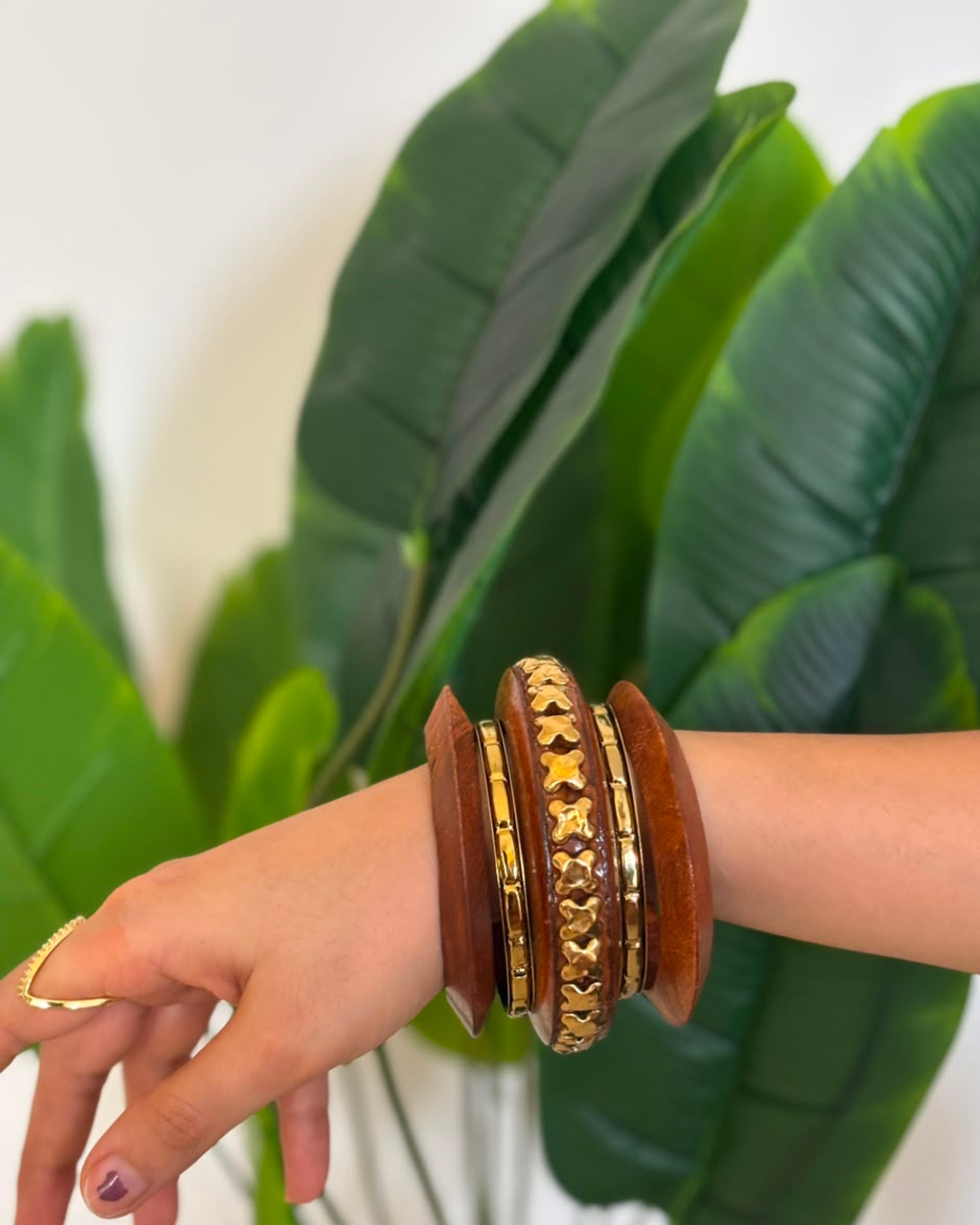 Heritage Wooden Handmade Bangle stack