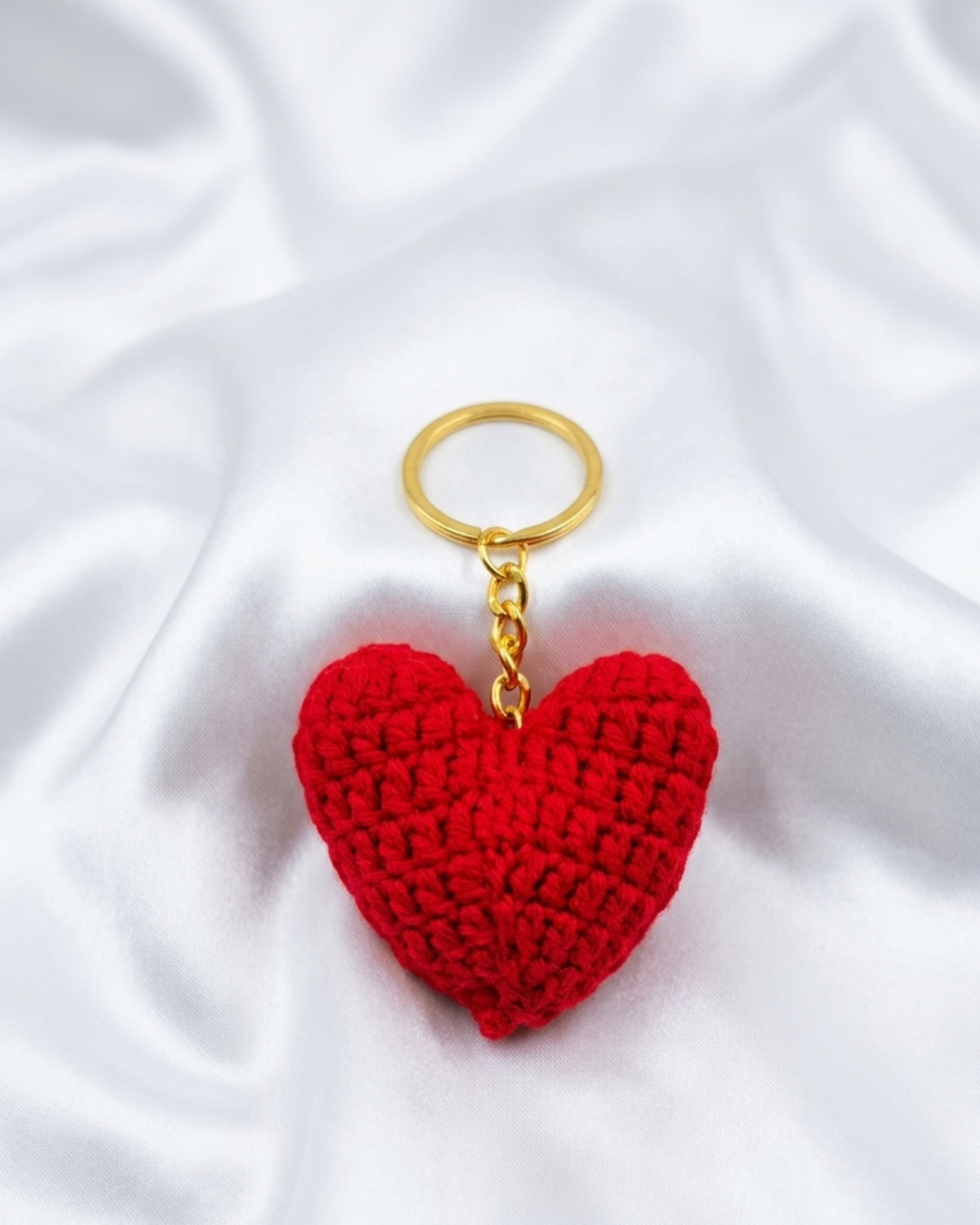 Sweetheart handmade crochet keychain