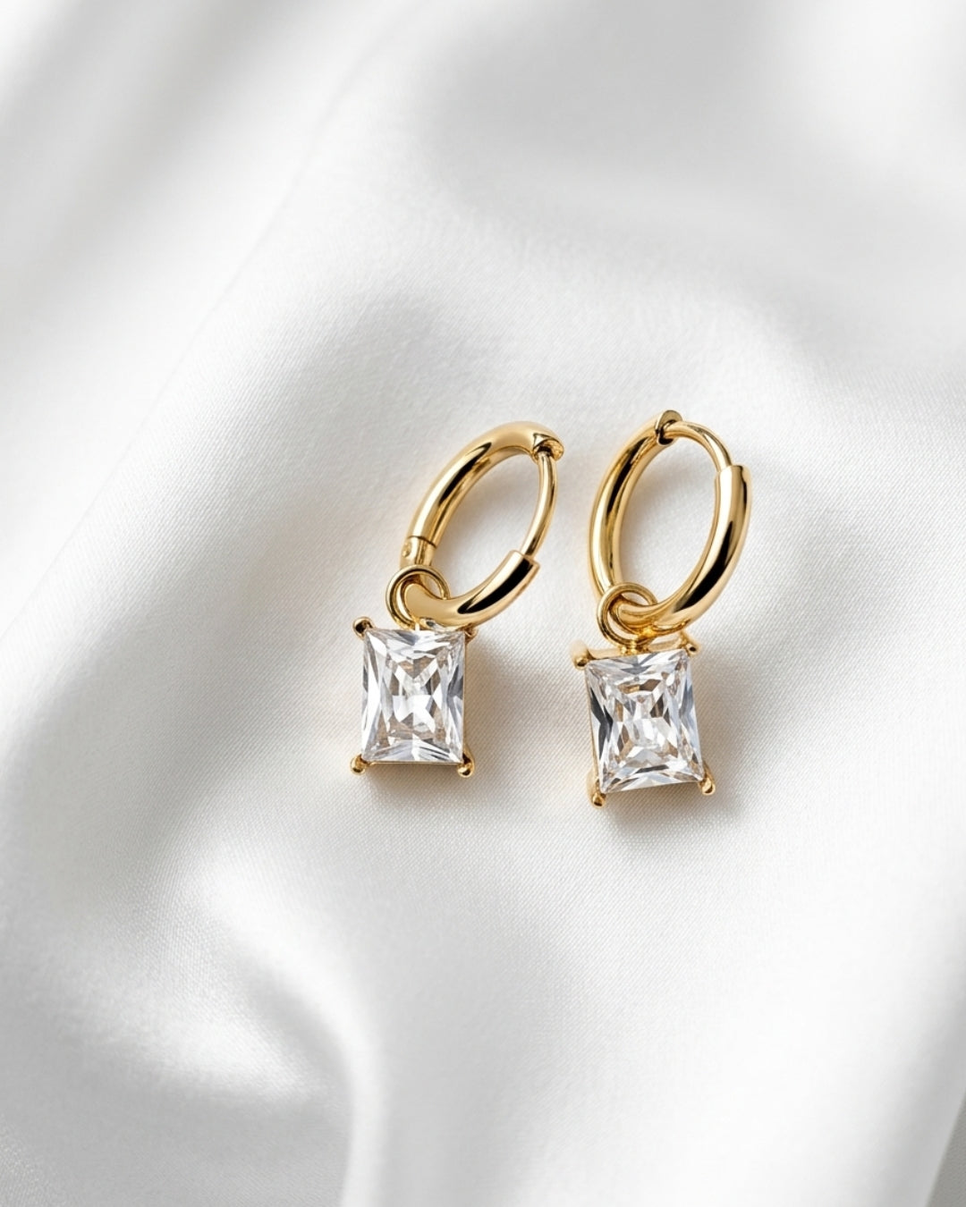 Crystal Drop Hoops