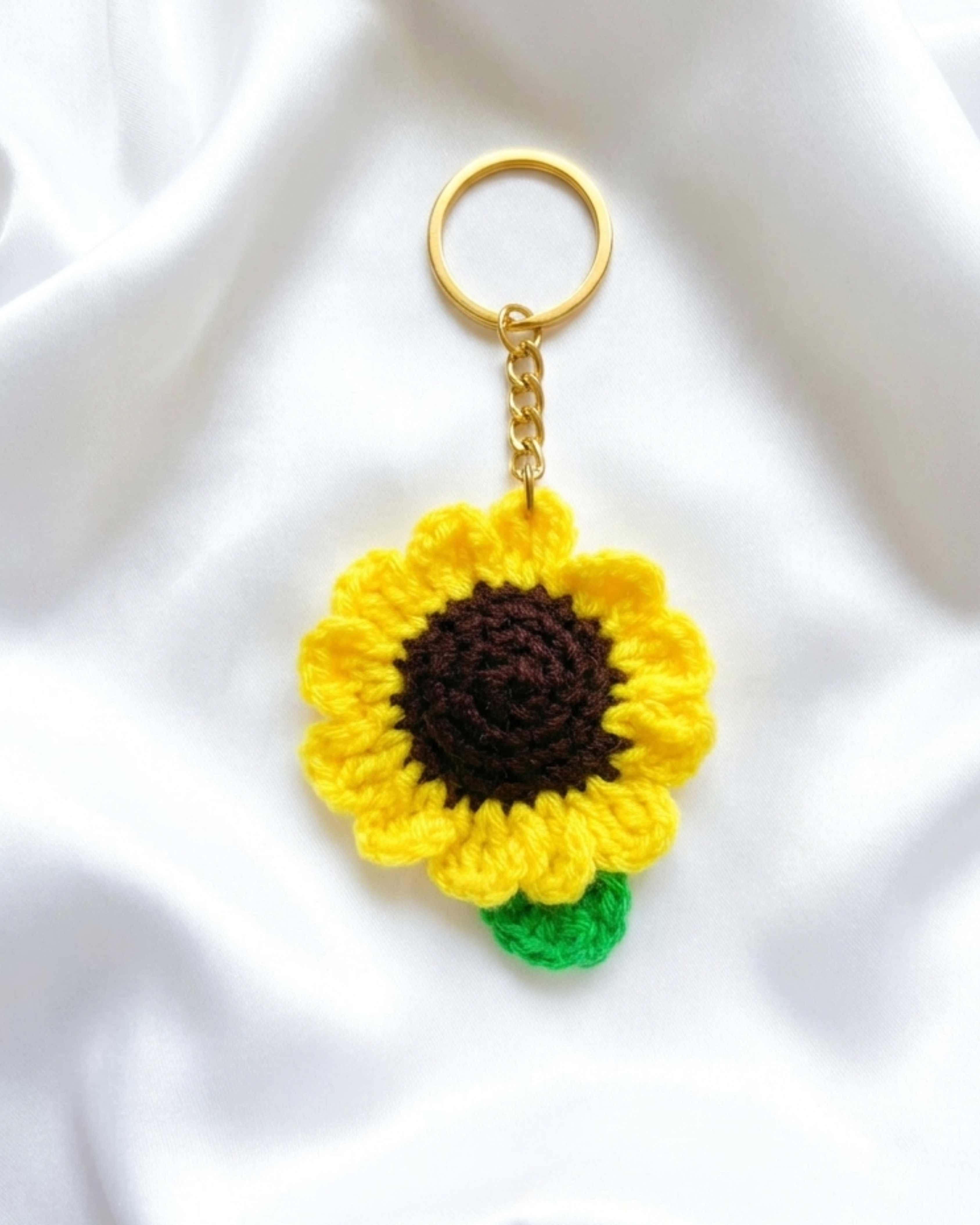 Sunny handmade crochet keychain