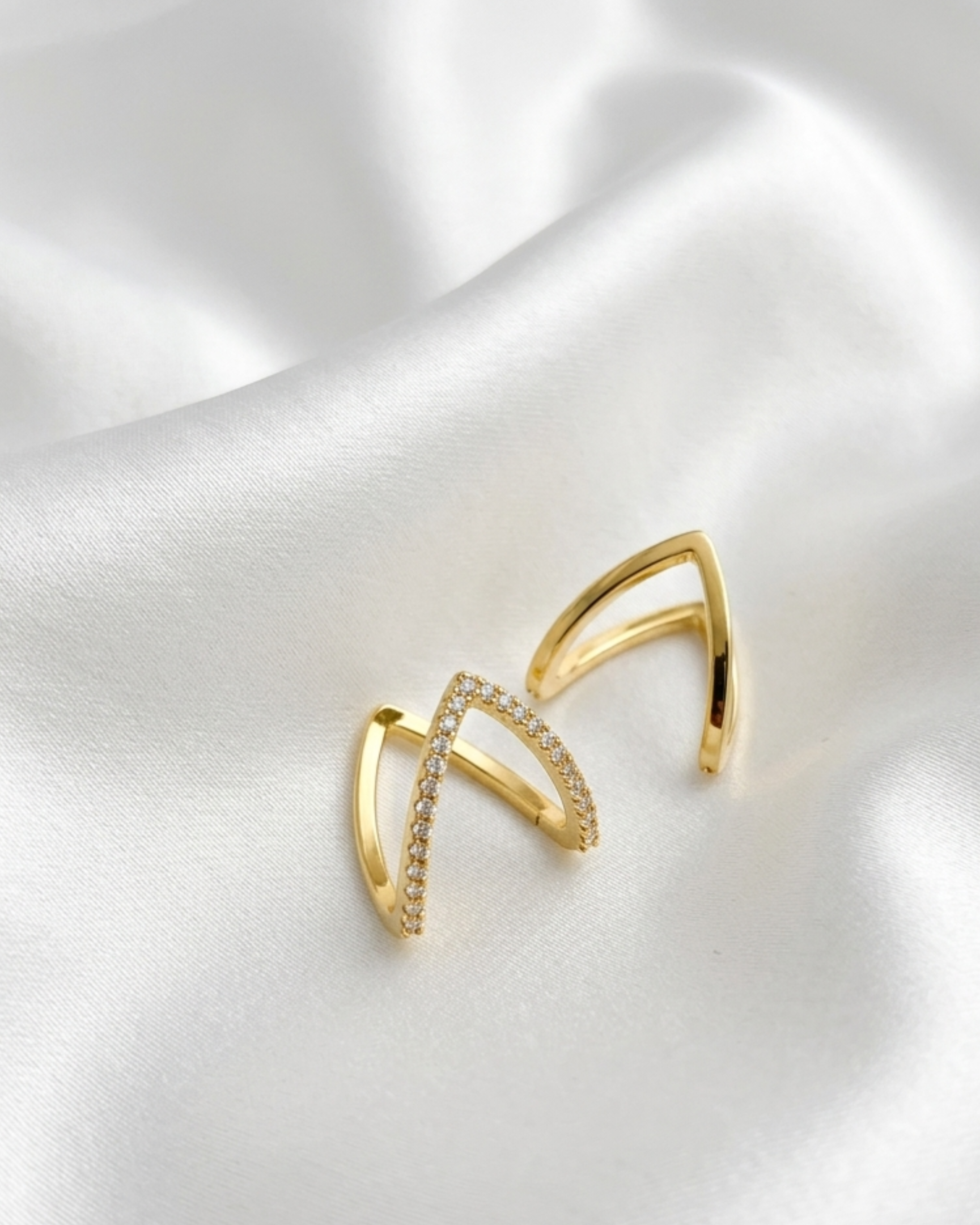 Ziva Dual Style GOLD V RING