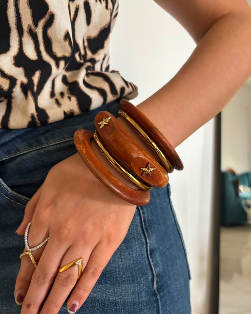 Wooden Classic bangle stack