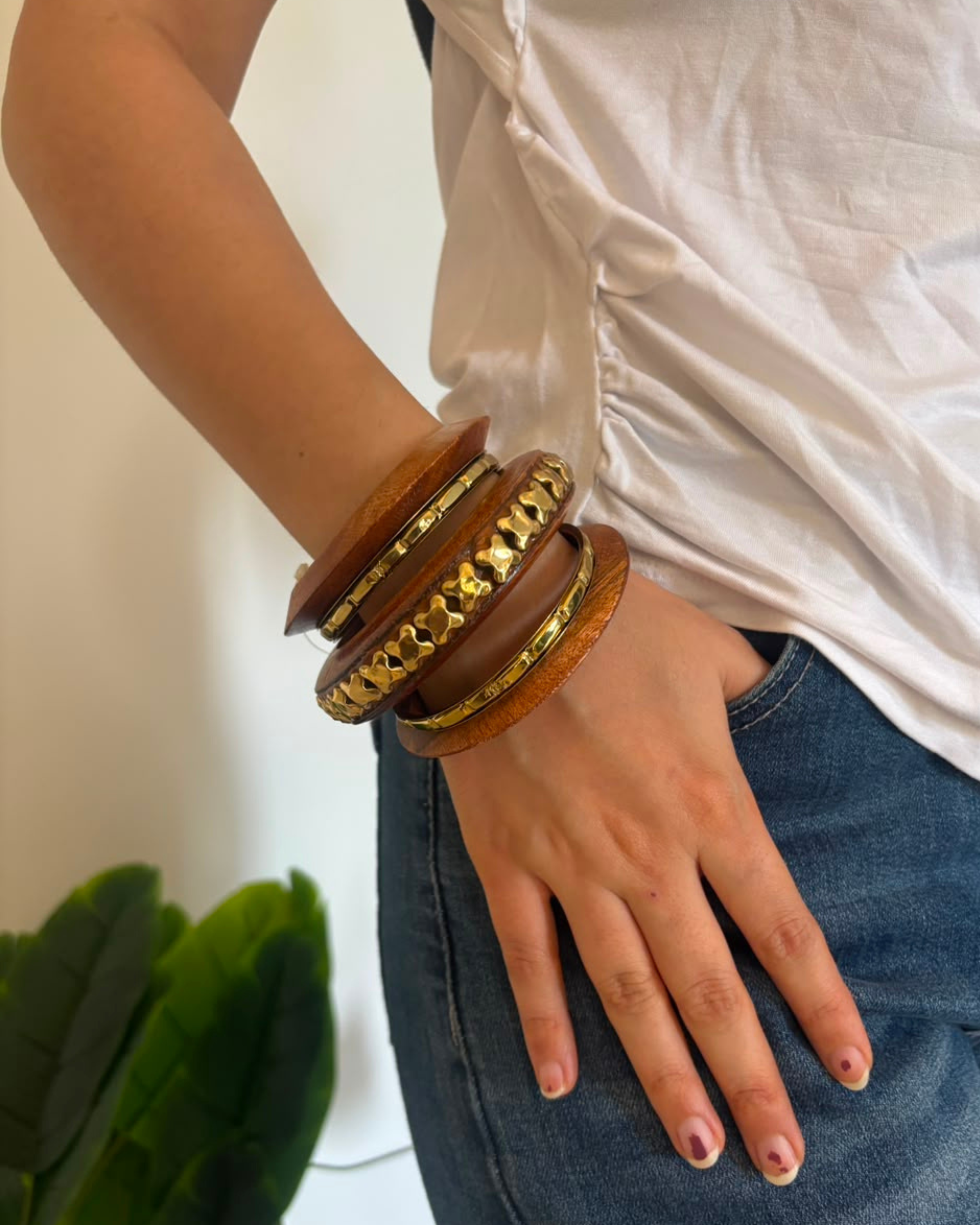 Heritage Wooden Handmade Bangle stack